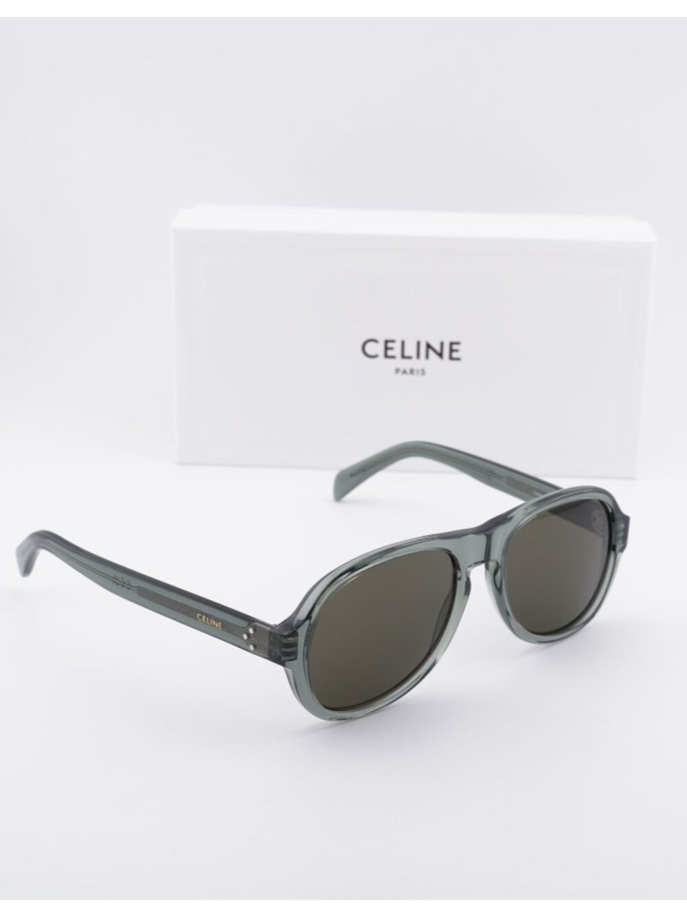 Celine CL40298I 93E Aviator Sunglasses - Green / Brown